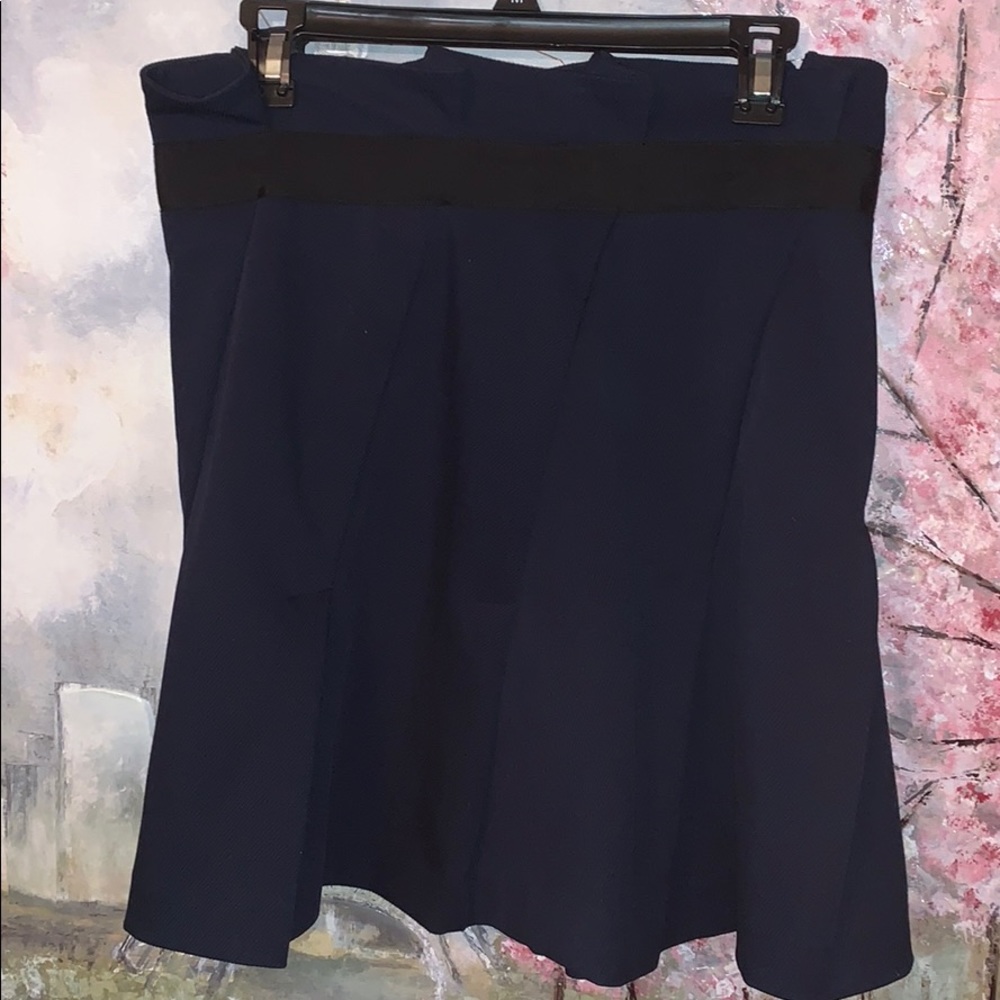 Halogen midnight blue gathered black ribbon skirt EUC sz 8 - Picture 5 of 11